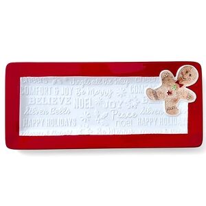 NWT Rectangular Ceramic Christmas Gingerbread Serving Dish